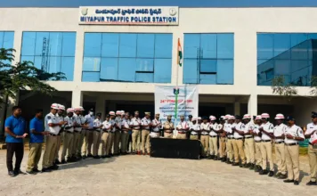 మియాపూర్ ట్రాఫిక్ పోలీస్ స్టేషన్లో సైబరాబాద్ 24వ ఆవిర్భావ దినోత్సవం
