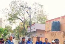 మదీనాగుడ డివిజన్ శాంతినగర్ కాలనీలో లార్వా స్ప్రే కార్యక్రమం