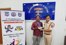 తెలంగాణ పోలీస్ గేమ్స్లో సత్తా చాటిన కానిస్టేబుల్ రాథోడ్ రవీందర్