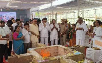 అంగరంగ వైభవంగా ఇస్కాన్ సైబరాబాద్ ఆలయ నిర్మాణ భూమి పూజ