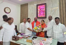 మాసనూరి లక్ష్మి రాజు యాదవ్ కు బేరి రామచంద్ర యాదవ్ సన్మానం