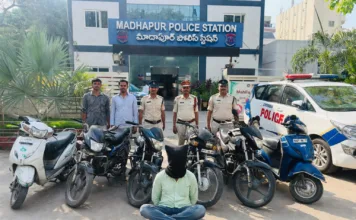 ద్విచక్ర వాహనాల వరుస చోరీలకు పాల్పడుతున్న వ్యక్తి అరెస్టు, 7 వాహనాలు స్వాధీనం