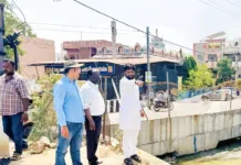 కాయదమ్మకుంట చెరువు పనులను పరిశీలించిన బాలింగ్ గౌతమ్ గౌడ్