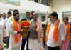 మేధావుల సమ్మేళనానికి హైదరాబాద్ చేరుకున్న రాజ్నాథ్ సింగ్కు ఘన స్వాగతం