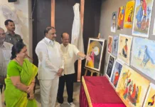 మాదాపూర్లో సీనియర్ సిటిజన్ల ఆర్ట్ ఎగ్జిబిషన్ ను ప్రారంభించిన ఆరెకపూడి గాంధీ