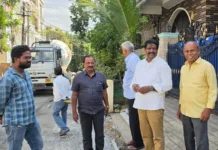 మయూరి నగర్లో సీసీ రోడ్డు పనుల పరిశీలన