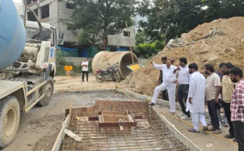 హఫీజ్పేట్లో రూ.70 లక్షలతో వరద నీటి కాలువ, సీసీ రోడ్డు పనులు