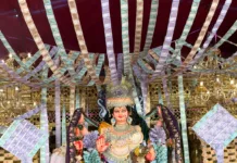 న్యూకాలనీలో శ్రీమహాలక్ష్మీ దేవి అవతారంలో అమ్మవారు